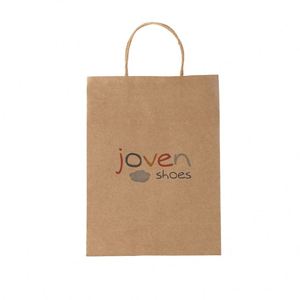 Bolsas de Papel Kraft Marrón Reciclables para Llevar Comida con Diseño Personalizado de su Logotipo y Asa - Product Image 3