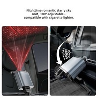 Cargador de Coche Starry Sky de 90W con Carga Rápida, Cable Retráctil, Adaptador Bluetooth FM, Proyector de Luz LED Ambiental para el Interior del Coche