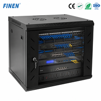 Armoire réseau murale FINEN WS 19'' à porte vitrée, mini-rack avec panneaux latéraux amovibles, en stock, ODM OEM personnalisé, vente chaude
