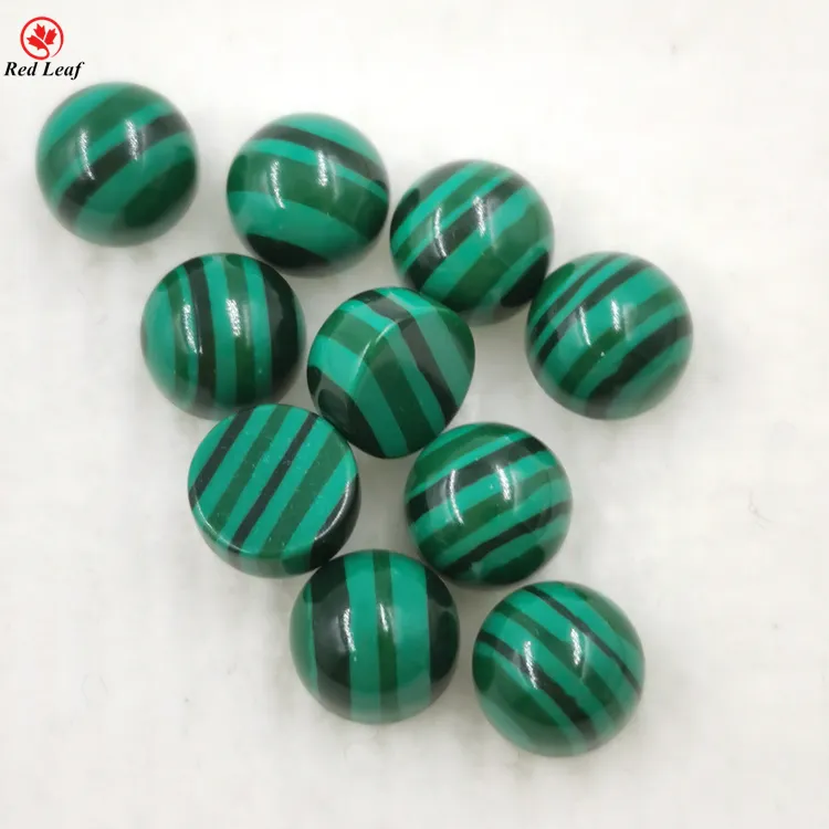 Redleaf Hot Sale Lose Edelstein Synthetic Green Cabochon Flat Back Runde Form Türkis Edelsteine