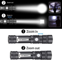Mini Linterna de Bolsillo T6, Luz Pequeña Súper Brillante, Alta Potencia, Zoom, Recargable, Batería de Litio 18650 Extraíble, Linterna de Inundación
