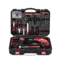 KAFUWELL P14030A Juego de Herramientas Multiusos de 130 Piezas, Kit de Taladro de Impacto para el Hogar, OEM, 1 Año de Garantía, Soporte Personalizado, Cromado, Mantenimiento