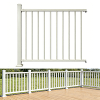 Kit de garde-corps pour porche, balcon et terrasse de 150 cm (5 pieds) en alliage d'aluminium et acier inoxydable, finition noire moderne avec revêtement poudré, protection UV, antirouille