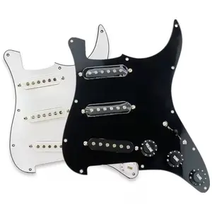 Black Prewired Ceramic pickups SSS guitar pickguard For Strat Guitar Assembly