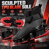 Baskets montantes pour hommes avec semelle à lame en TPU, sangle de cheville, style streetwear robuste, chaussures de sport décontractées