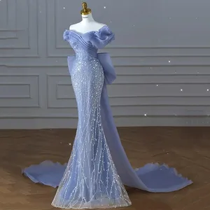 LIANMENG AB214 abito personalizzato Junior Blue abito da sera da damigella d'onore abiti da sirena Prom madre della sposa abiti per il matrimonio