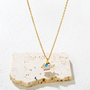 Collar con Colgante de Elefante para Niños, Cadena de Acero Inoxidable Hipoalergénico con Baño de Oro PVD de 18K, Diseño OEM - Product Image 3