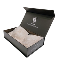 Carton pliable de luxe noir à taille personnalisée pour l'intérieur du Royaume-Uni Cajas Para Ropa Boîte-cadeau de lingerie Boîtes d'emballage pour sous-vêtements et vêtements