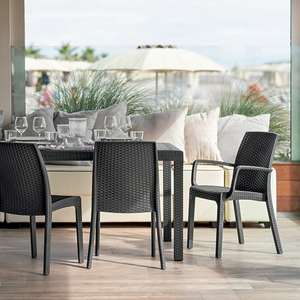 Sedia da Giardino Indiana Bica con Braccioli in Polipropilene Bianco 59x57x86h cm Effetto Rattan - Product Image 2