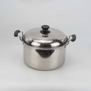 Marmite à ragoût grande capacité 28 cm à bas prix, marmite à soupe économique avec couvercle, casseroles de cuisson en acier inoxydable, grande marmite de cuisson - Product Image 1