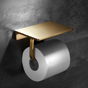 Portasciugamani da <span class=keywords><strong>Bagno</strong></span> in Ottone, Accessori da Parete, Doppio Portasciugamani, Portarotolo, Portascopino, Design Minimalista - Product Image 5