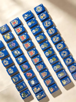 Jeu de tuiles de mahjong américain en acrylique bleu roi personnalisé OEM, 160 pièces, pour fête du thé en jardin, marque privée, vente en gros, jeu de société