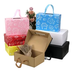 Caixa de sapato dobrável para sapatos, embalagem dobrável de luxo, preta e rosa, impressão enrolada, caixa de sapato para tênis de papel com logotipo personalizado