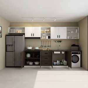 Armoire <span class=keywords><strong>de</strong></span> <span class=keywords><strong>cuisine</strong></span> moderne avec portes, placard en bois, organisateur <span class=keywords><strong>de</strong></span> rangement <span class=keywords><strong>pour</strong></span> <span class=keywords><strong>petite</strong></span> <span class=keywords><strong>cuisine</strong></span>, taille et couleur personnalisables, installation facile - Product Image 3