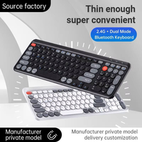 Keyboard Gaming Mekanik Mini Nirkabel Dual Mode Isi Ulang 2.4Ghz USB Type C, Dapat Terhubung ke 3 Perangkat, 99 Tombol