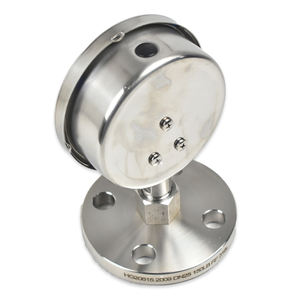 מפעל שיאושו צ'יאנה -20~200 ℃   מד לחץ גז אוויר 0-6 בר בטמפרטורה גבוהה, מלא בשמן, עם טבעת כיסוי בתחתית - Product Image 5