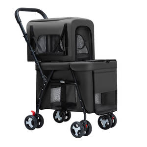 Küçük Köpekler ve Kediler için Katlanabilir ve Ayrılabilir Evcil Hayvan Arabası, Metal Çerçeveli ve Dayanıklı Oxford Kumaşlı Açık Hava Seyahat Taşıyıcısı - Product Image 2