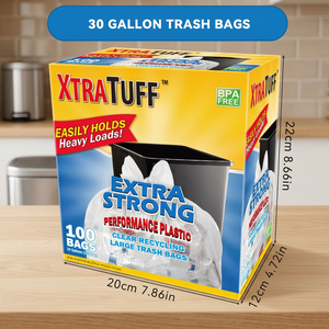 100 Sacchi per Rifiuti Bianchi Usa e Getta da 30 Galloni, Ultra Resistenti, 113,5L, Set in Scatola per Cucina D0100XU81UW - Product Image 2