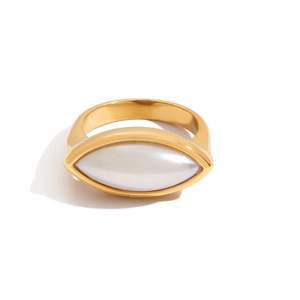 Anillo de Perlas con Forma Geométrica, Engaste de Bisel, Chapado en Oro de 18K, Joyería para Mujer, Uso Diario - Product Image 5