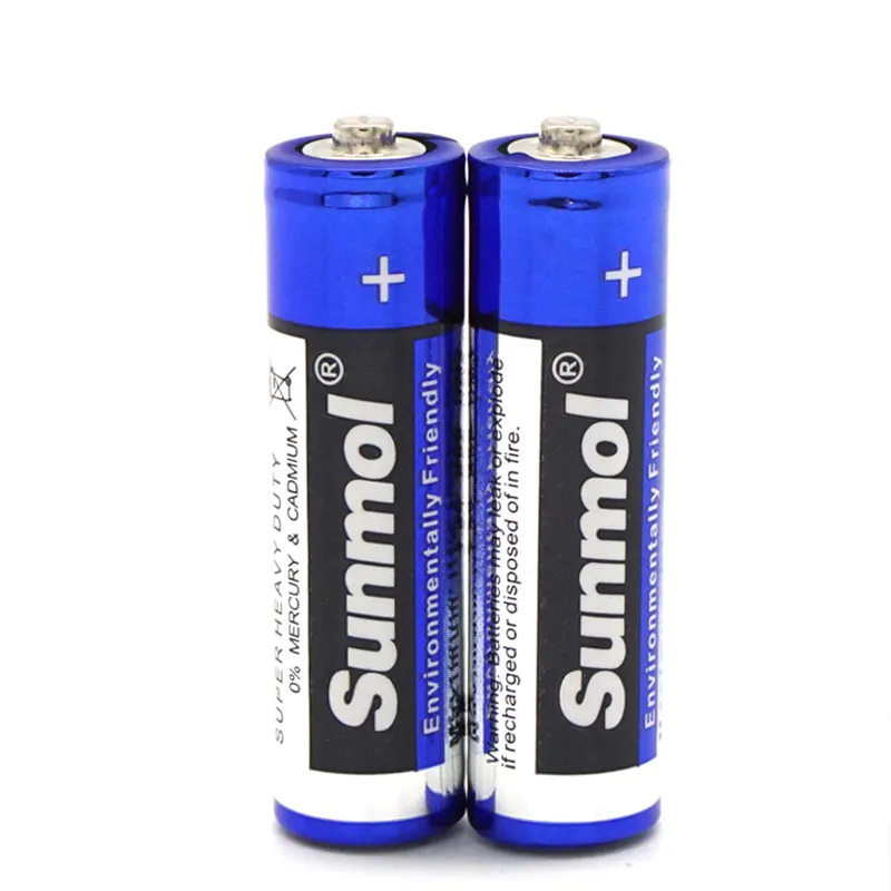 Sunmol 1,5 V Super Hoch leistungs batterie Aluminium folie Zink Carbon Dry Hochwertige Qualität Blau AA / AAA / C/ D / 9V Größe 1,5 V/9V.