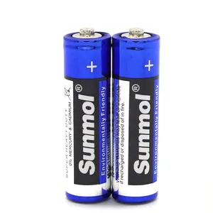 Sunmol 1.5V süper ağır iş pili alüminyum folyo çinko karbon kuru yüksek sınıf kaliteli mavi AA / AAA/C//D/9V boyut 1.5V/9V