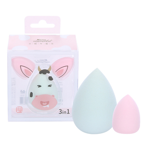 LMLTOP 3 pièces Éponges de maquillage en forme de vache pour fond de teint Marque privée Éponge de maquillage en forme de goutte d'eau Ensemble d'éponges de maquillage mignonnes Blender Beauté A80212 - Product Image 6