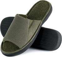 Chaussons d'intérieur et d'extérieur confortables en fourrure pour hommes, à bout ouvert, avec mousse à mémoire de forme, respirants et antidérapants en EVA, pour l'été, le printemps et l'automne – Vente en gros
