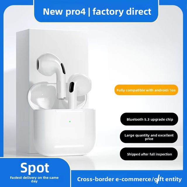 Fourth Generation Pro4 Jieli TWS True Wireless for Headset Pro6 Large Power Cross-border 2025 New IPX4