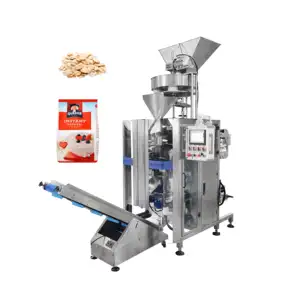 Automatic volumetric cup vffs wheat flakes oatmeal grain packing machine back seal pillow bag filling packaging machine
