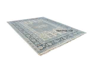 Vintage Look Hand Knotted Area <b>Rug</b> Hand Knotted Oushak <b>Rug</b> bedroom Living Room Dining Area <b>Large</b> Ivory <b>Grey</b> <b>Rug</b> - Product Image 3