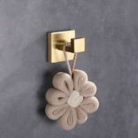 Accessoires de salle de bain HF, crochets à vêtements multifonctionnels carrés en acier inoxydable 304, à fixer au mur