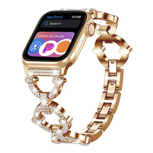 Cinturino di lusso con diamanti Bling per ciondoli per cinturini <span class=keywords><strong>Apple</strong></span> <span class=keywords><strong>Watch</strong></span> <span class=keywords><strong>I</strong></span> cinturini <span class=keywords><strong>Se</strong></span> 7 41mm 45mm 44mm - Product Image 3