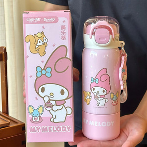 Botella de Agua Aislada Sanrio Kuromi Pochacco, Termo Infantil de Acero Inoxidable 316L para Niños, para la Escuela, Verano 2025 - Product Image 3