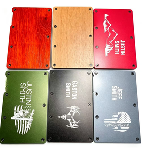 Ultra Slim <strong>Cardholder</strong> Factory Price Aluminum Carbon Fiber RFID Blocking Minimalist With Elastic Band Metal <strong>Wallet</strong> With Money - Product Image 1