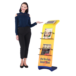Customized Pad Sharing Station Stand Custom Print Tension Fabric Display Pad Sharing Station <strong>Tablet</strong> Kiosk Stands - Product Image 3