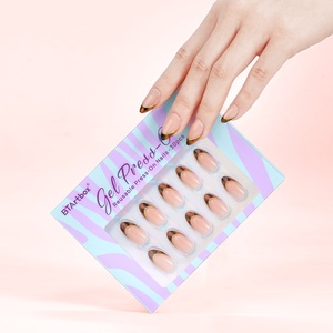 BTArtbox – Faux Ongles de Haute Qualité en Gel Souple, Fabrication en Gros, Design Personnalisé, Courts, Amande, French Manucure, Kit d'Ongles à Presser - Product Image 1