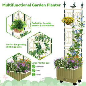 Jardinière Couronne Treillis Combo Support Intégré pour Vignes Bougainvilliers Poudre Enduit Acier USA Entrepôt - Product Image 2