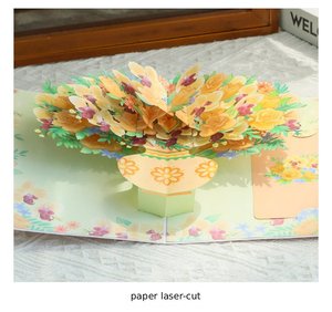 Biglietto d'<span class=keywords><strong>Auguri</strong></span> 3D Pop-up con Fiori, Elegante Cartolina Artigianale con Design di Vaso di Fiori Vivaci, Ideale <span class=keywords><strong>per</strong></span> <span class=keywords><strong>Auguri</strong></span> di <span class=keywords><strong>Compleanno</strong></span> e Festa della Mamma - Product Image 5