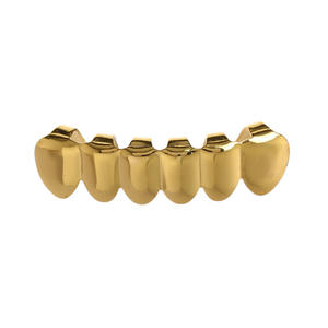 <span class=keywords><strong>Grillz</strong></span> Classiques pour Hommes et Femmes Bijoux de Dents Brillants Hip-Hop Rap Ensembles de Prothèses Dentaires en Laiton Plaqué Or 18k Accessoires de Joaillerie - Product Image 3