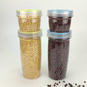 Vasetti di plastica trasparenti ermetici contenitori di plastica rotondi in PET con coperchi a vite set di 2 250ML 700ML - Product Image 2