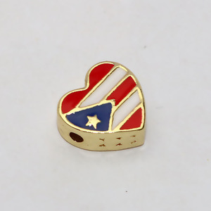 Cuentas espaciadoras de esmalte con diseño de bandera de país (México, Argentina, Venezuela, Colombia) en forma de corazón y rectángulo, y bandera nacional de Latinoamérica, para joyería - Product Image 5