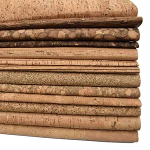 Cork Fabric Pu Vegan Leather Cork Leather Fabric Natural Environmental Soft Wood Grain Suitable For Bag Luggage