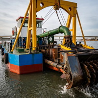Kapal/Tongkang Angkut Pasir Baru China JM, Bucket Dredger, Cutter Suction Dredger, Mesin Diesel, Pompa Motor, Kedalaman Kerja 6m, Kecepatan 50m/jam