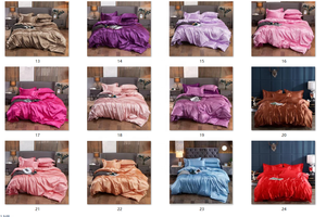 Set di biancheria da letto 4 pezzi <span class=keywords><strong>in</strong></span> <span class=keywords><strong>seta</strong></span> satinata liscia, <span class=keywords><strong>copripiumino</strong></span> <span class=keywords><strong>matrimoniale</strong></span> - Product Image 6