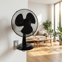 Petit ventilateur de bureau en maille noire à 3 vitesses, 3 pales, oscillant, électrique