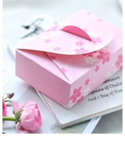 Caja de papel <span class=keywords><strong>Sakura</strong></span> rosa con asa para piruletas y galletas - Product Image 4