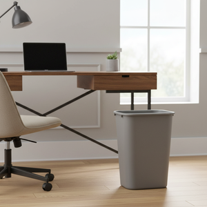 Simplehuman Gray <b>Plastic</b> Wastebasket 10.25 Gallon Rectangular Open Top for Home Office Desk Use - Product Image 3