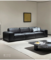 Canapés sectionnels de design italien, meubles de salon pour villa, ensemble de canapés de luxe en cuir véritable