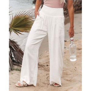 Pantalons en coton et lin pour femmes, pantalons amples <span class=keywords><strong>d</strong></span>écontractés, couleur unie, pantalons pour femmes, grande taille, pantalons <span class=keywords><strong>d</strong></span>'été pour femmes - Product Image 4