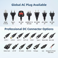 Adaptador de Corriente CA/CC de Escritorio HYT 12V 5A 3A 45W-72W con Certificación ETL CE PSE, Material de PC para Luces LED